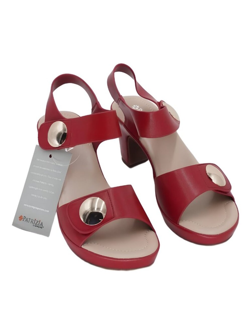 Patrizia by Spring Step Womens DADE Heeled Dress Sandal Metallic Red Sz 7M